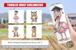 Wild Animal Graduation Party Tumbler Product Image 1