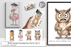 Wild Animal Graduation Party Digital Paper Product Image 1
