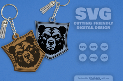 Wild Animal Keychain Laser Cut SVG Product Image 2
