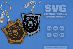 Wild Animal Keychain Laser Cut SVG Product Image 1