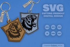 Wild Animal Keychain Laser Cut SVG Product Image 2