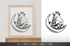 Giraffe Head with Decorative Crescent Moon Decal SVG Product Image 1