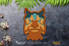Owl and Mountain Forest 3D Layered Laser Cutting Design Product Image 1