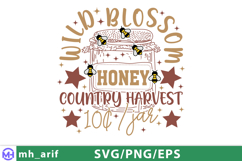 Vintage Countryside Honey Sign SVG PNG T-shirt Design Product Image 1