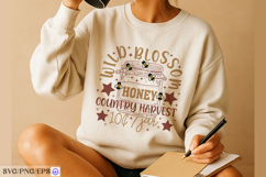 Vintage Countryside Honey Sign SVG PNG T-shirt Design Product Image 3