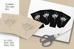 Wild Blossom Tee Light Decorative Box Paper Cut Template SVG