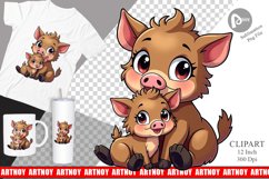 Wild Boar Mother&#039;s Day Clipart Product Image 1