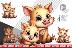 Wild Boar Mother&#039;s Day Clipart Product Image 1