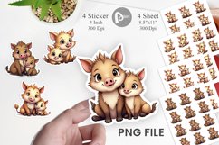 Wild Boar Mother's Day Sticker Product Image 1
