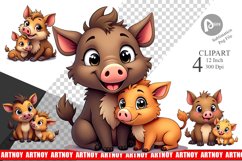 Wild Boar Mother&#039;s Day Clipart Product Image 1