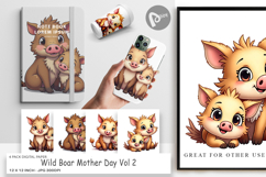 Digital Paper Wild Boar Mother&#039;s Day Product Image 1