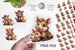 Wild Boar Mother&#039;s Day Sticker Product Image 1