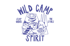 Wild Camp Vintage Summer Camping Cartoon T shirt Design Product Image 1
