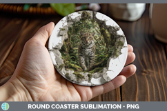 GorgeousWild Cats 3D Hole Round Coaster design.