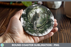GorgeousWild Cats 3D Hole Round Coaster design.