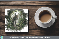 GorgeousWild Cats 3D Hole Square Coaster design.