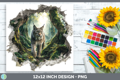 GorgeousWild Cats 3D Hole Paper Backgrounds design.