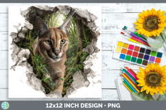GorgeousWild Cats 3D Hole Paper Backgrounds design.