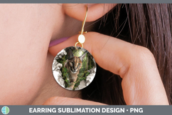 GorgeousWild Cats 3D Hole Round Earrings design.