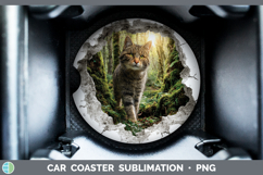 GorgeousWild Cats 3D Hole Car Coaster design.