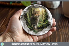 GorgeousWild Cats 3D Hole Round Coaster design.