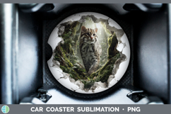 GorgeousWild Cats 3D Hole Car Coaster design.