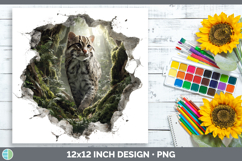 GorgeousWild Cats 3D Hole Paper Backgrounds design.