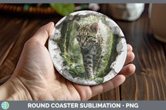 GorgeousWild Cats 3D Hole Round Coaster design.