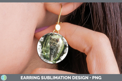 GorgeousWild Cats 3D Hole Round Earrings design.