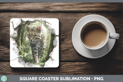 GorgeousWild Cats 3D Hole Square Coaster design.