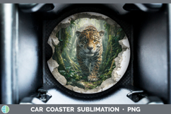 GorgeousWild Cats 3D Hole Car Coaster design.