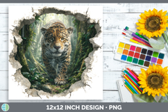 GorgeousWild Cats 3D Hole Paper Backgrounds design.