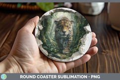 GorgeousWild Cats 3D Hole Round Coaster design.