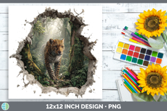 GorgeousWild Cats 3D Hole Paper Backgrounds design.