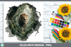 GorgeousWild Cats 3D Hole Paper Backgrounds design.