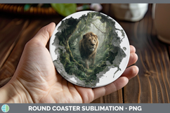GorgeousWild Cats 3D Hole Round Coaster design.