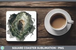 GorgeousWild Cats 3D Hole Square Coaster design.