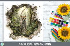 GorgeousWild Cats 3D Hole Paper Backgrounds design.