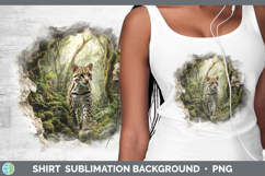 GorgeousWild Cats 3D Hole Shirt design.