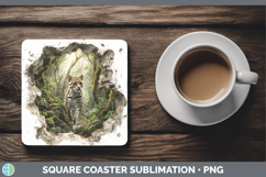 GorgeousWild Cats 3D Hole Square Coaster design.