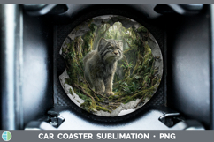 GorgeousWild Cats 3D Hole Car Coaster design.