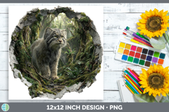 GorgeousWild Cats 3D Hole Paper Backgrounds design.
