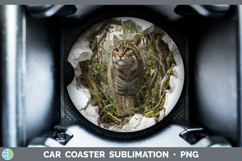 GorgeousWild Cats 3D Hole Car Coaster design.