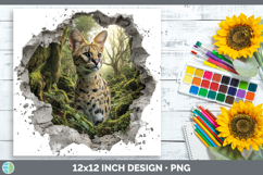 GorgeousWild Cats 3D Hole Paper Backgrounds design.