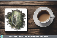 GorgeousWild Cats 3D Hole Square Coaster design.