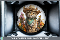 GorgeousWild Cats Bandana Summer Car Coaster design.