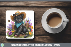 GorgeousWild Cats Bandana Summer Square Coaster design.