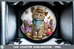 GorgeousWild Cats Bandana Summer Car Coaster design.