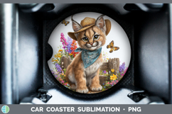 GorgeousWild Cats Bandana Summer Car Coaster design.