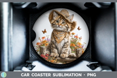GorgeousWild Cats Bandana Summer Car Coaster design.